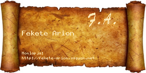Fekete Arion névjegykártya