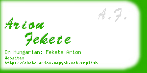 arion fekete business card